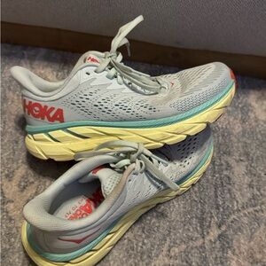 Hoka One One Blue and Yellow